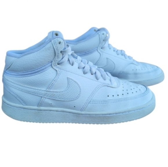 Nike Shoes - Nike Court Vision White Leather Mid Top Athletic Tennis Shoe Sneaker Women 6